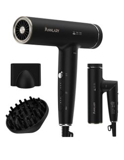 Annlary Hair Dryer, Ionic for Frizz Control Blow Dryer with Diffuser for Curly Hair