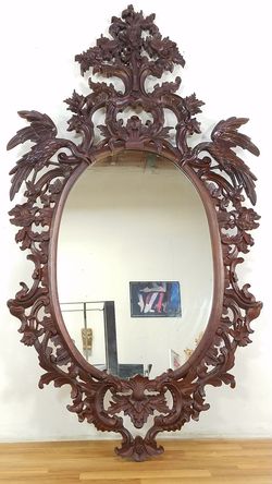 Large Rococo Chipendale carved mirror