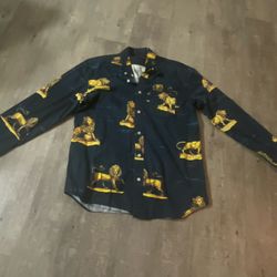 Navy Blue Supreme Button Up Dress Shirt