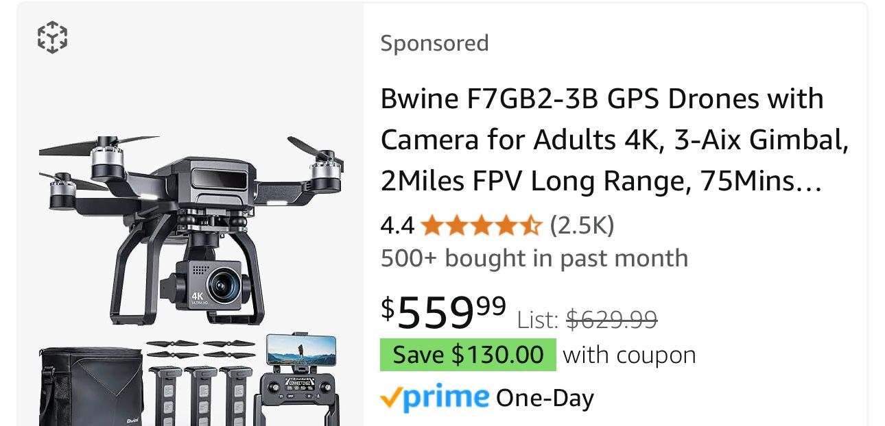 Bwine F7GB2-3B GPS Drones with Camera for Adults 4K,