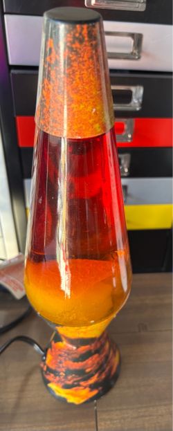Lava Lamp Red Orange with Volcano Base
