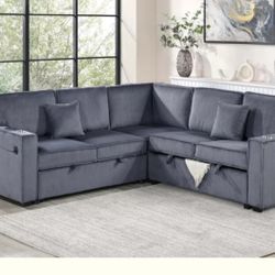 3-Pieces Reversible Convertible Sectional Sofa