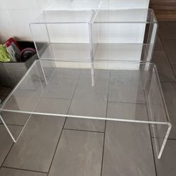 Acrylic End Tables And Coffee Table