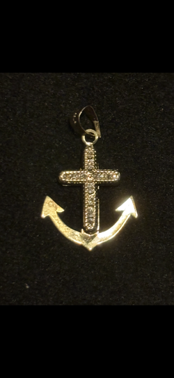 10k gold anchor pendant