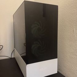 NZXT black and white gaming PC