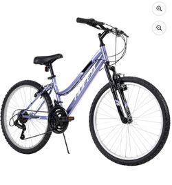Huffy 24" Rock Creek Mountain Bike, Fits Riders 58” - 70”, Purple, Adult, Women's