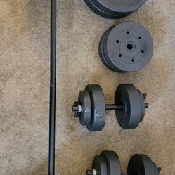 set of plastic weights all 99 dollars or better offer are like new