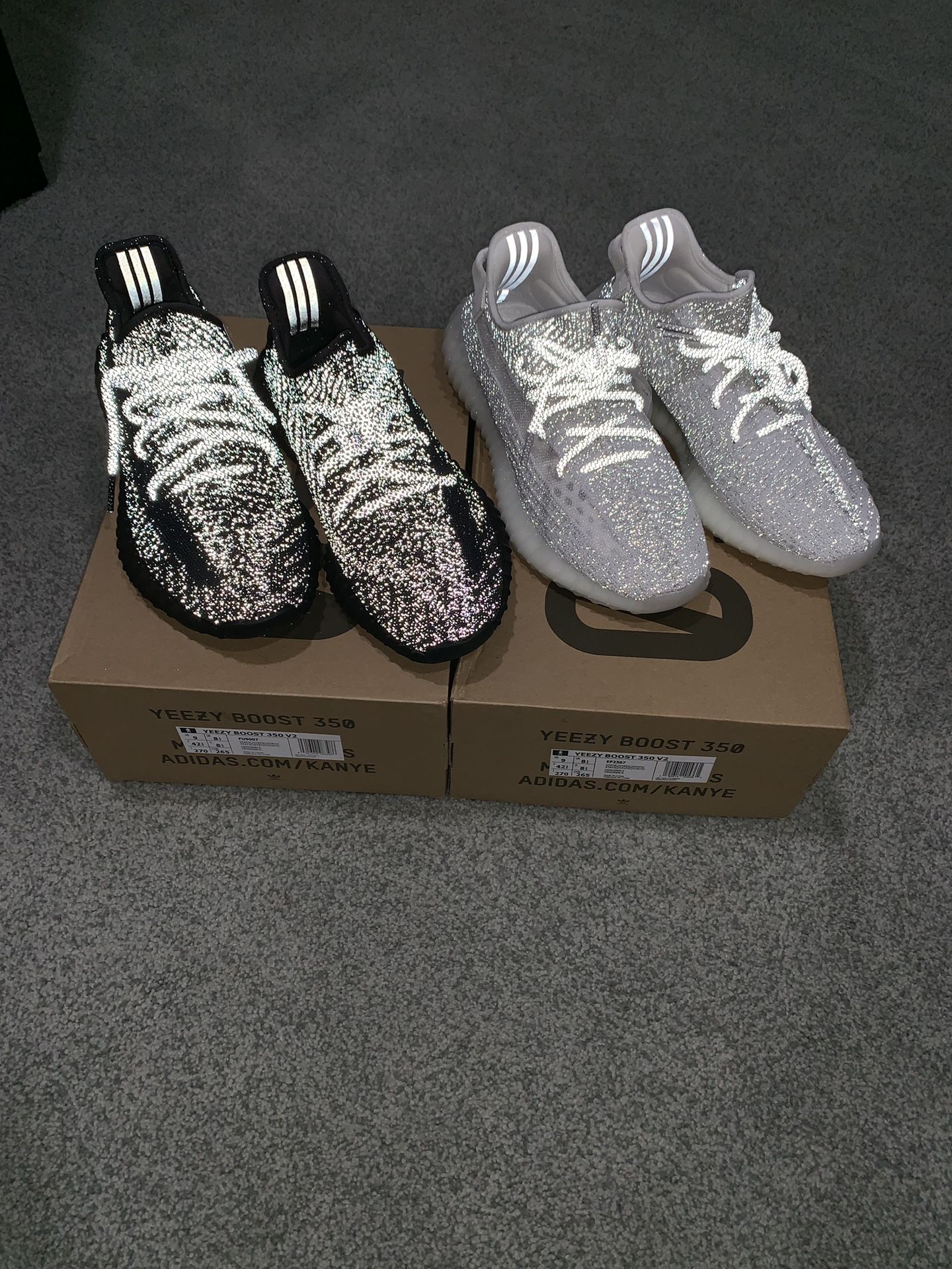 Adidas yeezy 350 v2 static black reflective and static reflective (white) ... ( Gucci Nike Versace )