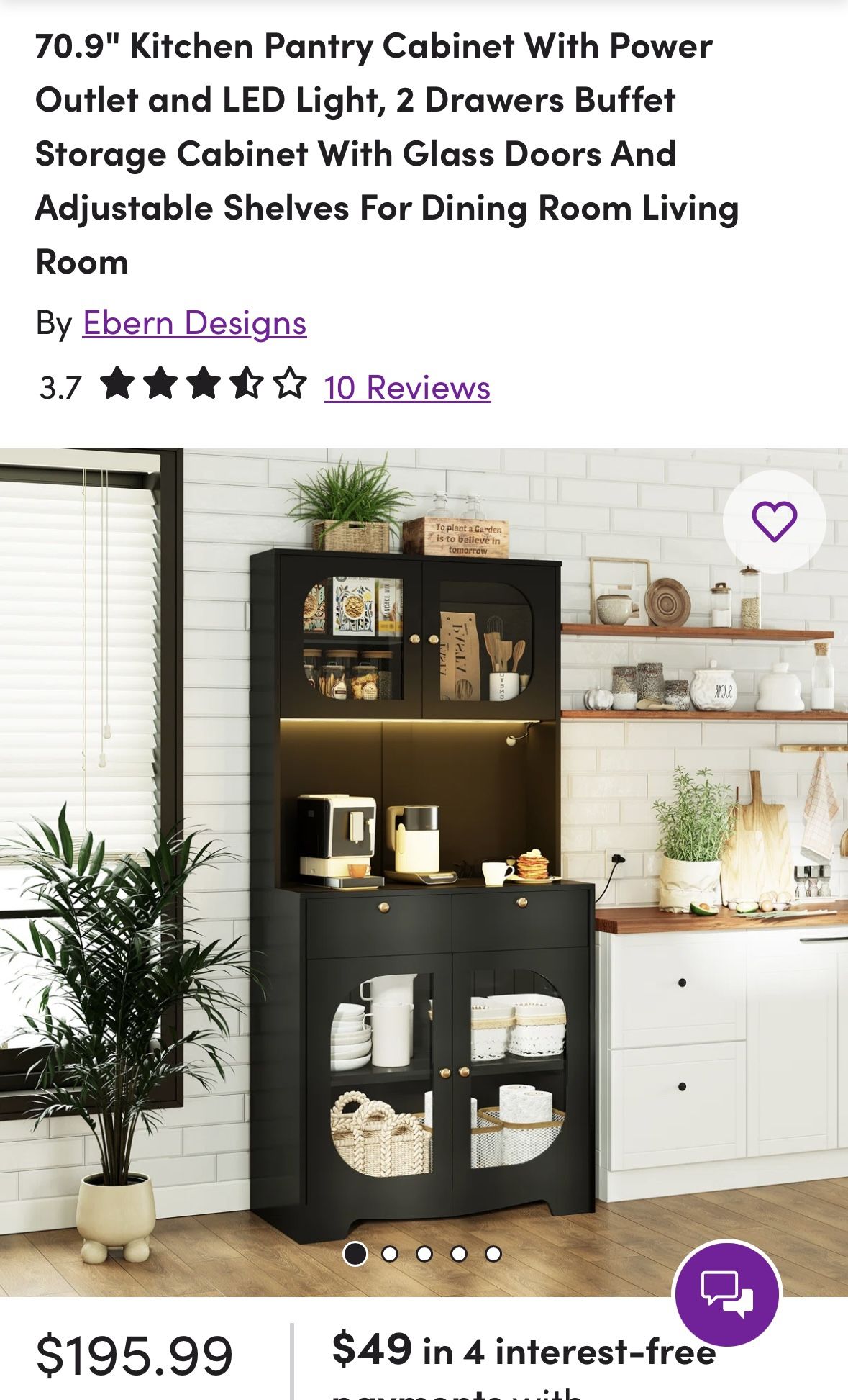70.9" Kitchen Pantry Cabinet by Ebern Designs