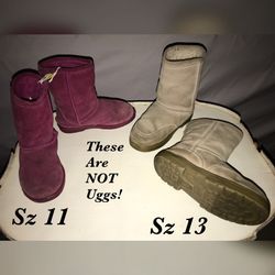 Kids “fake Uggs”. Pink Sz 11. Tan Sz 13