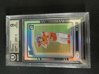 Bo Nix 2024 Donruss Optic Holo Rated Rookie BGS 9