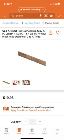 Cap a tread trail oak/Georgia vinyl riser