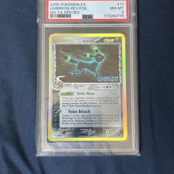 PSA 8 2005 Pokemon Umbreon Reverse Holo #17 Delta Species