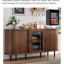 Coffee Bar Cabinet with Beverage Fridge