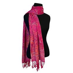 Stunning Reversable Pashmina Paisley Pink Scarf/Shawl