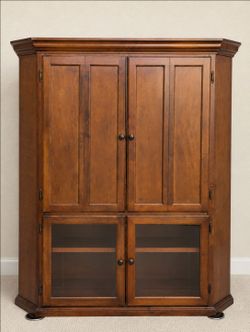 FREE – Wood Corner Entertainment Center / Repurpose as Bookcase or Storage – 60" Tall