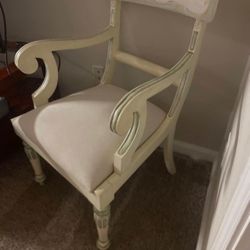 French Louis XVI Custom Painted Antique Upholstered Armchair