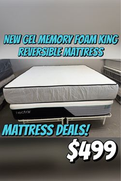 New King Gel Memory Foam Reversible Mattress