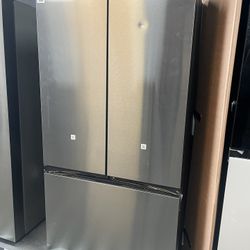 Samsung Bespoke 3 Door Refrigerator With Beverage Center In Stainless Steel 