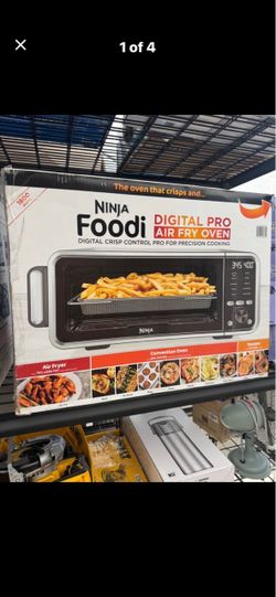 Foodi 8-in-1 1750V: C•St.ce Black/Stainless Steel Digital Air Fryer Oven, Toaster Oven, Easy Clean & Flip-Away Storage