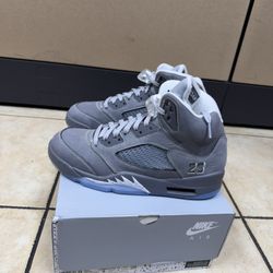 Retro 5 Wolf Grey Size 9