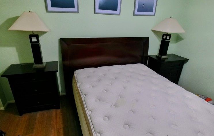 6pc Queen Lane Furniture Expresso Bedroom Set w/Bed, 2 Nightstands, 2 Lamps and Dresser