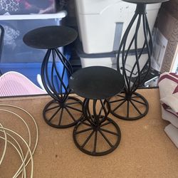 black metal candle holder