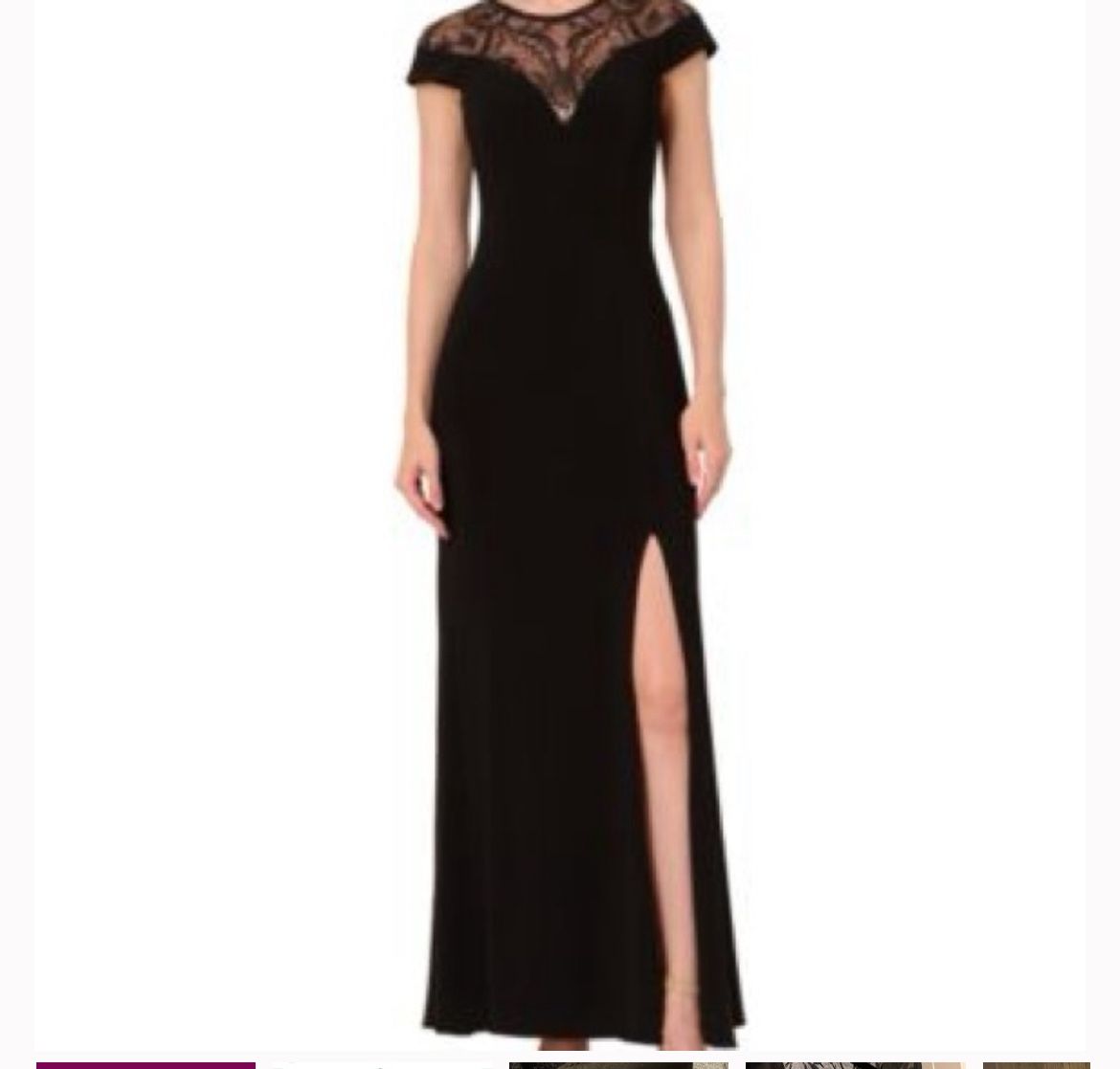 Adrianna Papell Women's Beaded Jersey Gown in Black size 4