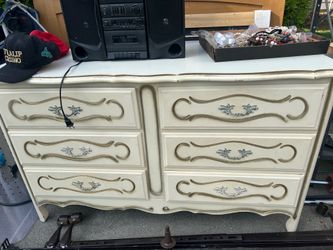 Vintage 6 Drawer Wood Dresser
