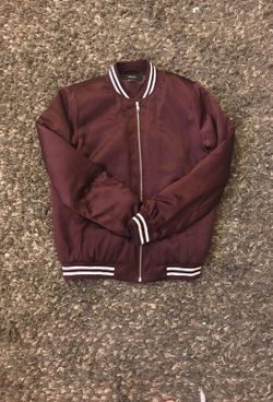 Burgundy bombers jacket size small