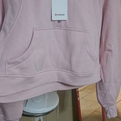 Lululemon Pink Hoddie Crop Sweaters 