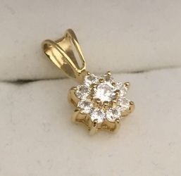 Sterling Gold-Tone CZ Pendant