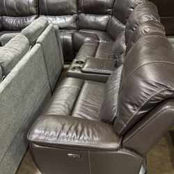 Power Leather reclining sectional from Costco