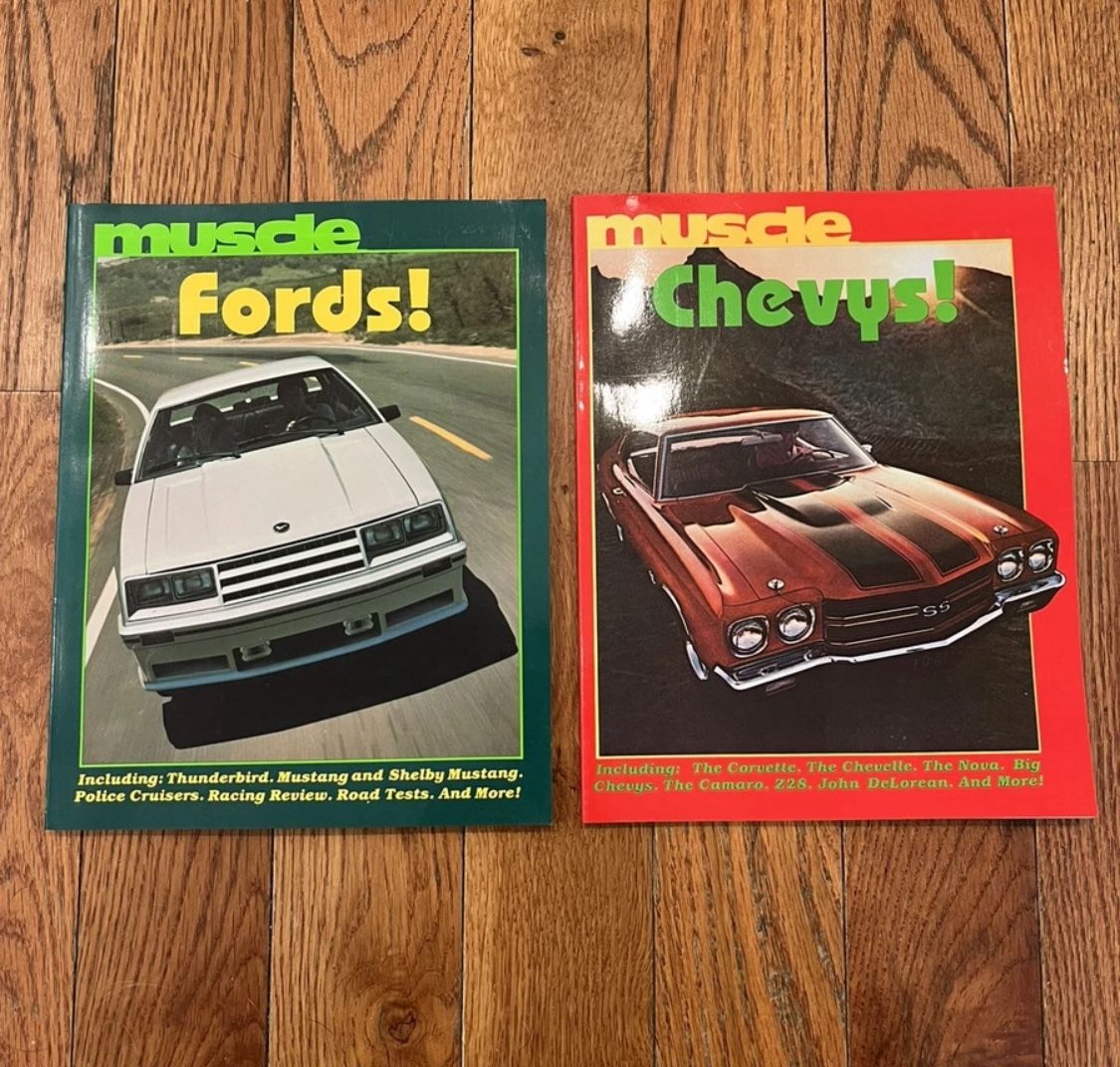 Ford Chevy Book Muscle Thomas Bonsall Automobile Car Set Pair 2 Vintage 80s