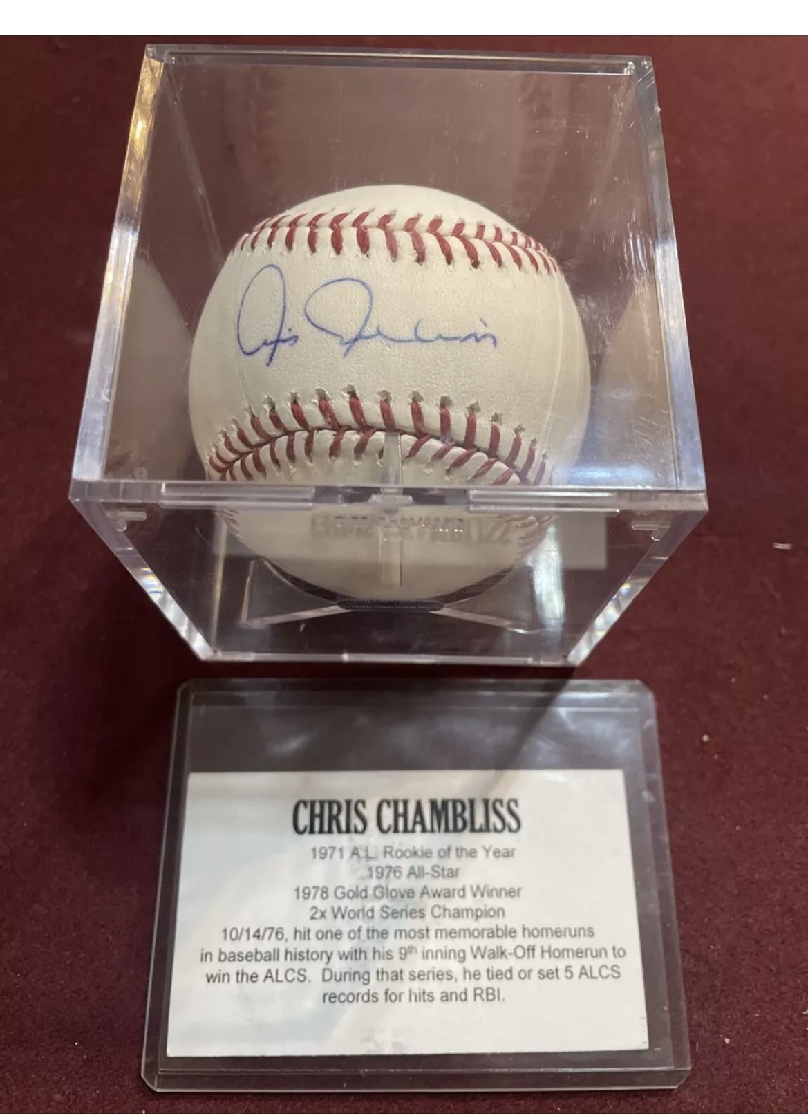 Chris Chambliss signed OMLB ball w/ COA; Yankees