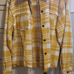 Yellow Plaid Fleece Shacket