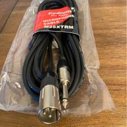 Podium Pro audio microphone Cable 1/4 jack to XLR Male