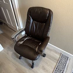 Leather Brown Rolling Chair