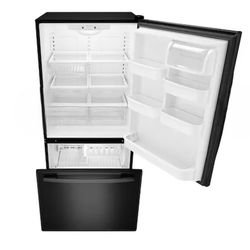 Amana 25.1 cu ft black bottom freezer energy star certified