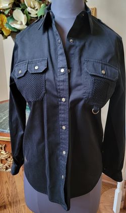 Ralph Lauren SAFARI OUTFITTERS Women's Black Cotton Snap Shirt M