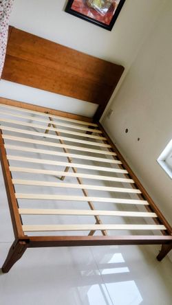 Wood Bed Frame with one year old mattress