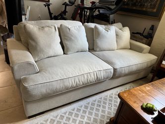 Macys off white large couch feather filled