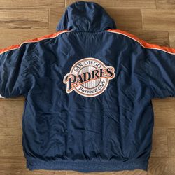 San Diego Padres Vintage Starter Puffer Hooded Jacket XL