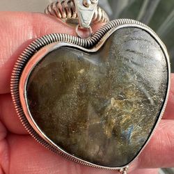FABULOUS LABRADORITE HEART in Sterling Silver