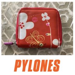 Pylones Paris women’s small Zip- Around Wallet in Cherry Blossom Floral