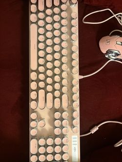 Pink Keyboard And Mouse