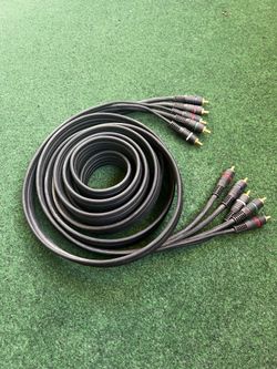 WOER 6ft 5-Channel Male to Male RCA Cable for Car or Home Audio