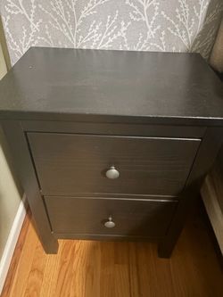 Dark Brown 2-Drawer Nightstand