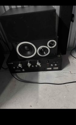 A Blackweb 50-watt Bluetooth CD stereo system with matching speakers.