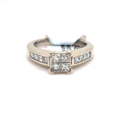 14Kt White Gold Diamond Ring 4.70g Size 4.5 1914